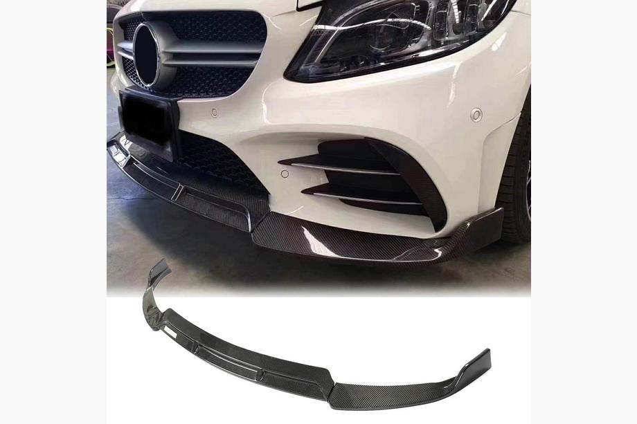 Mercedes C-klasse W205 2014–2021 Voorbumper lip V3 voor C43 AMG 2019-2021 (carbon) Image