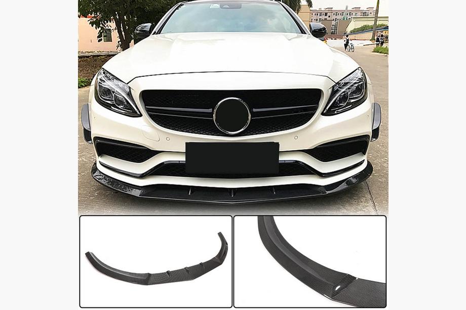 Mercedes C-klasse W205 2014–2021 Frontsplitter Lip V1 (voor SD C63 AMG 2015-2019, carbon) Foto 1