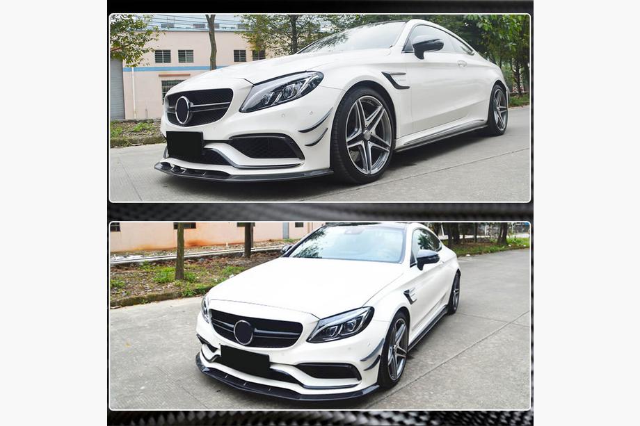 Mercedes C-klasse W205 2014–2021 Frontsplitter Lip V1 (voor SD C63 AMG 2015-2019, carbon) Foto 4