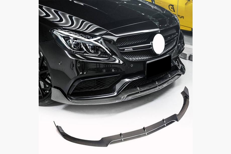 Mercedes C-klasse W205 2014–2021 Voorbumper lipspoiler V4 (voor SD C63 AMG 2015-2019, carbon) Image
