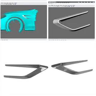 Carbon voorspatbord lijsten (voor SD C63 AMG 2015-2019, Carbon) Mercedes C-klasse W205 2014–2021 foto 2