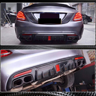 Mercedes C-klasse W205 2014–2021 Achterbumper diffuser V2 (voor SD C43/C63 AMG 2015-2019, carbon) foto 1