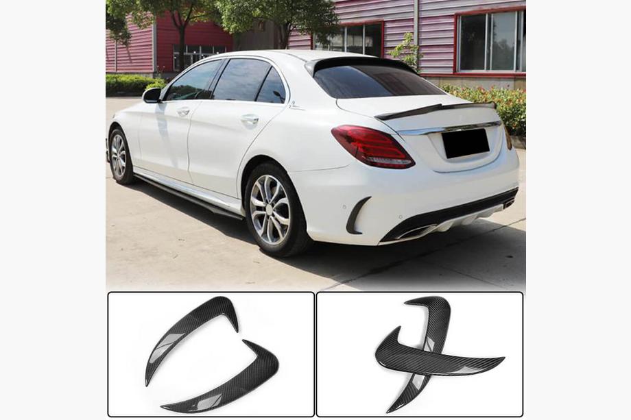 Mercedes C-klasse W205 2014–2021 Achterbumper sierlijsten (voor SD C43/C63 AMG 2015-2019, carbon) Image