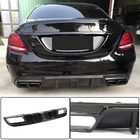 Mercedes C-klasse W205 2014–2021 Achterbumper diffuser V3 (voor SD C43/C63 AMG 2015-2019, carbon) foto 1