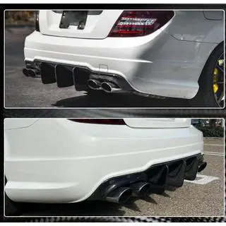 Achterbumper spoiler met diffuser (voor C63 AMG 2012-2014, carbon) foto 3