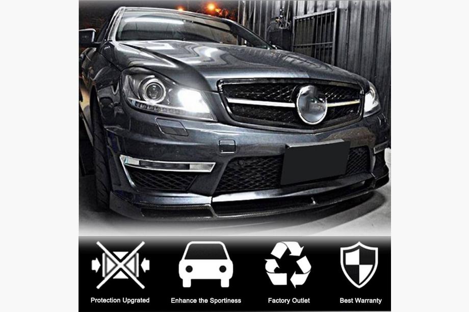Mercedes C-klasse W204 2007–2015 Frontbumper lip Lip V1 (voor AMG 2012-2014, carbon) Foto 2