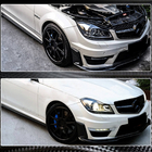 Mercedes C-klasse W204 2007–2015 Voorbumper lippen (voor AMG 2012-2014, carbon) foto 3