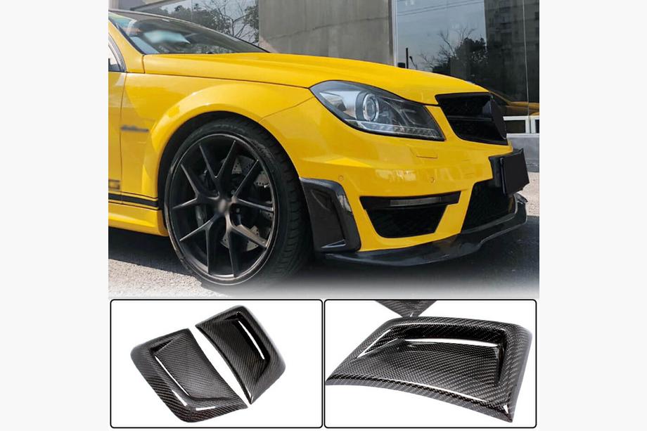 Mercedes C-klasse W204 2007–2015 Voorbumper lippen (voor AMG 2012-2014, carbon) Image