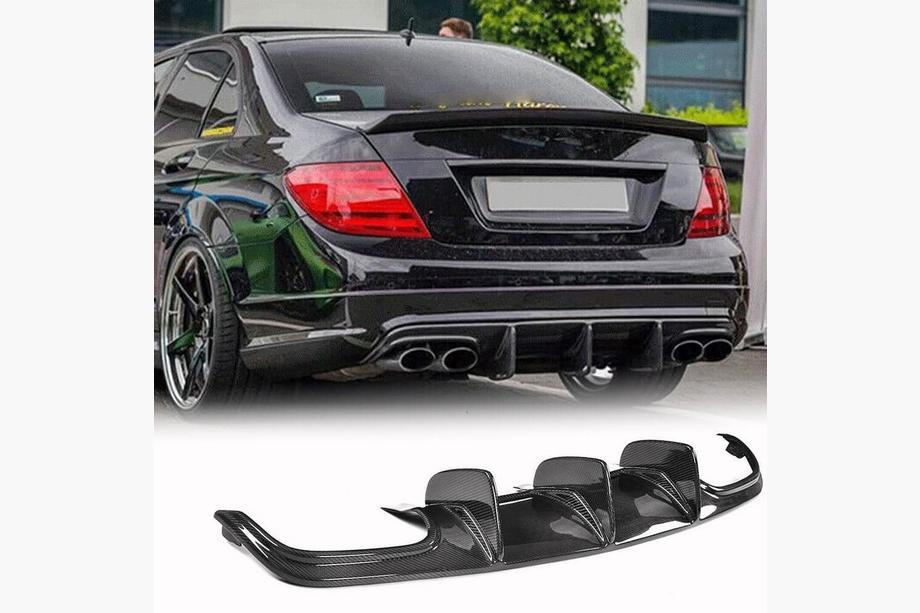 Mercedes C-klasse W204 2007–2015 Achterbumper diffuser V1 (voor AMG SD 2008-2011, carbon) Image