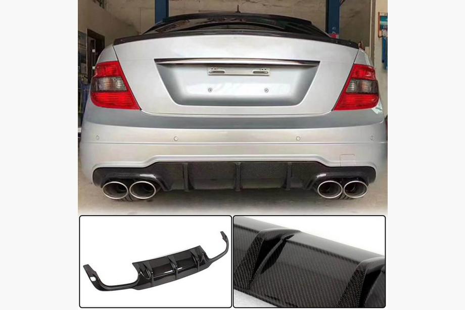 Mercedes C-klasse W204 2007–2015 Achterbumper diffuser V1 (voor AMG SD/Coupe 2012-2014, carbon) Image