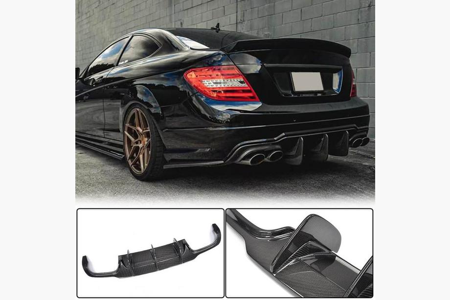 Mercedes C-klasse W204 2007–2015 Achterbumper diffuser V2 (voor AMG SD/Coupe 2012-2014, carbon) Image