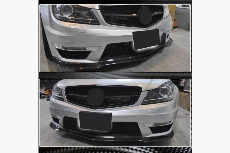 Mercedes C-klasse W204 2007–2015 Voorbumper lip Lip V3 (voor AMG 2012-2014, carbon) Foto 3