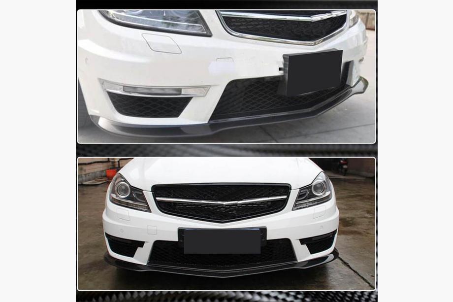Mercedes C-klasse W204 2007–2015 Voorbumper lip Lip V3 (voor AMG 2012-2014, carbon) Foto 4