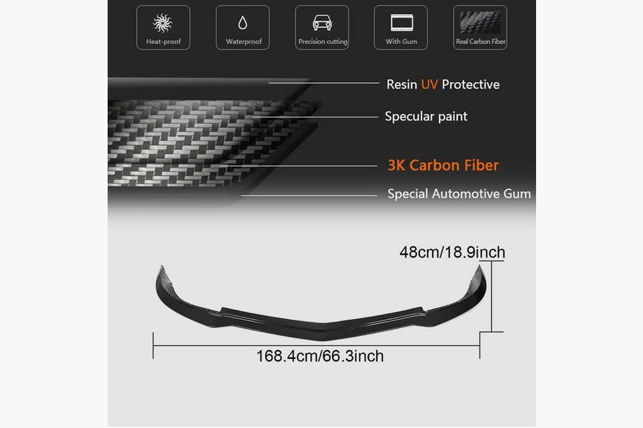 Mercedes C-klasse W204 2007–2015 Voorbumper lip Lip V3 (voor AMG 2012-2014, carbon) Foto 5