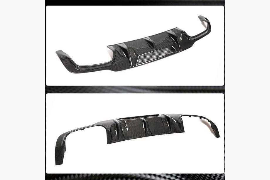 Mercedes C-klasse W204 2007–2015 Achterbumper diffuser V4 (voor AMG SD/Coupe 2012-2014, carbon) Foto 4