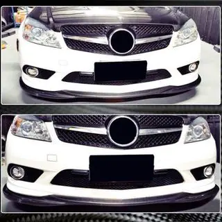 Voorbumper lip spoiler (voor AMG-Line 2008-2011, carbon) foto 3
