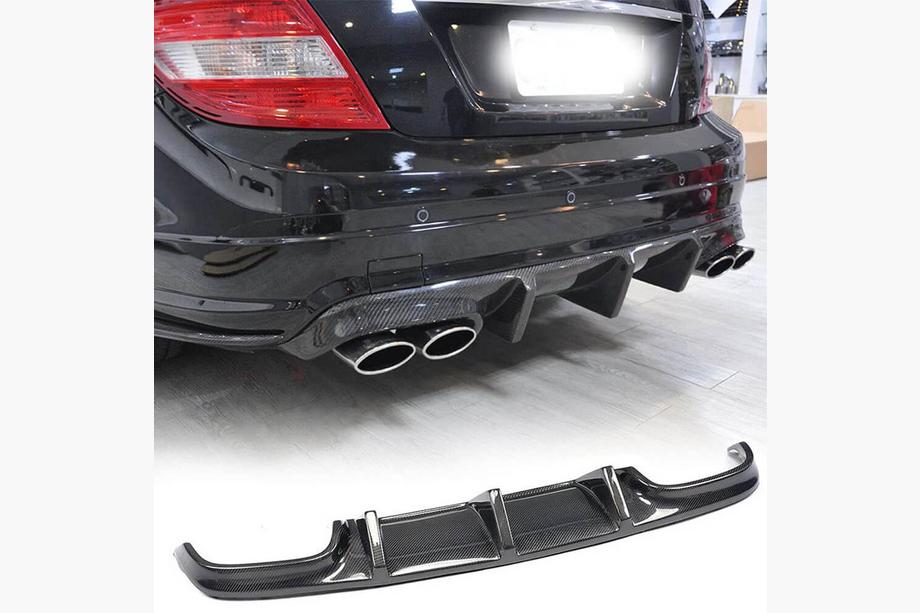 Mercedes C-klasse W204 2007–2015 Achterbumper diffuser V2 (voor AMG SD 2008-2011, carbon) Image