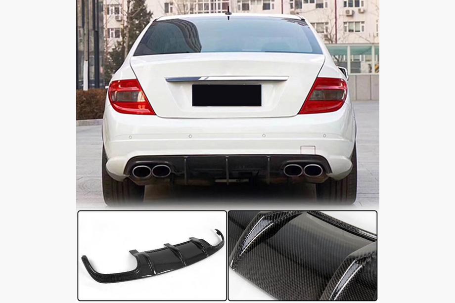 Mercedes C-klasse W204 2007–2015 Achterbumper diffuser V3 (voor AMG SD 2008-2011, carbon) Image
