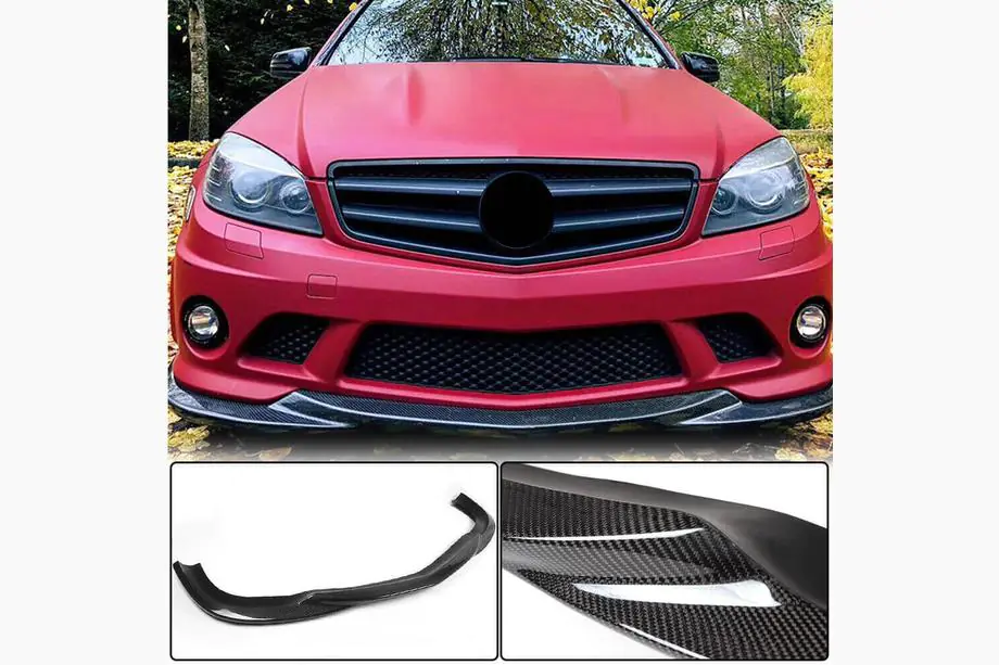 Mercedes C-klasse W204 2007–2015 Voorbumper frontlip Lip V3 (voor AMG 2008-2011, carbon) Image