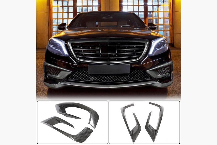 Mercedes S-Class W222 2013–2022 Voorbumper inserts V1 (voor S63 AMG 2014-2017, carbon) Image