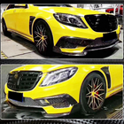 Mercedes S-Class W222 2013–2022 Voorbumper lip (voor S63 AMG 2014-2017, carbon) foto 4