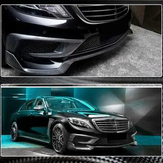 Voorbumper lip (voor S63 AMG 2014-2017, carbon) foto 3