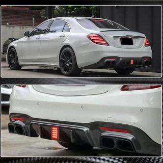 Achterbumper diffuser met uitlaatsierstukken (voor S63/S65 AMG 2018-2021, carbon) foto 4
