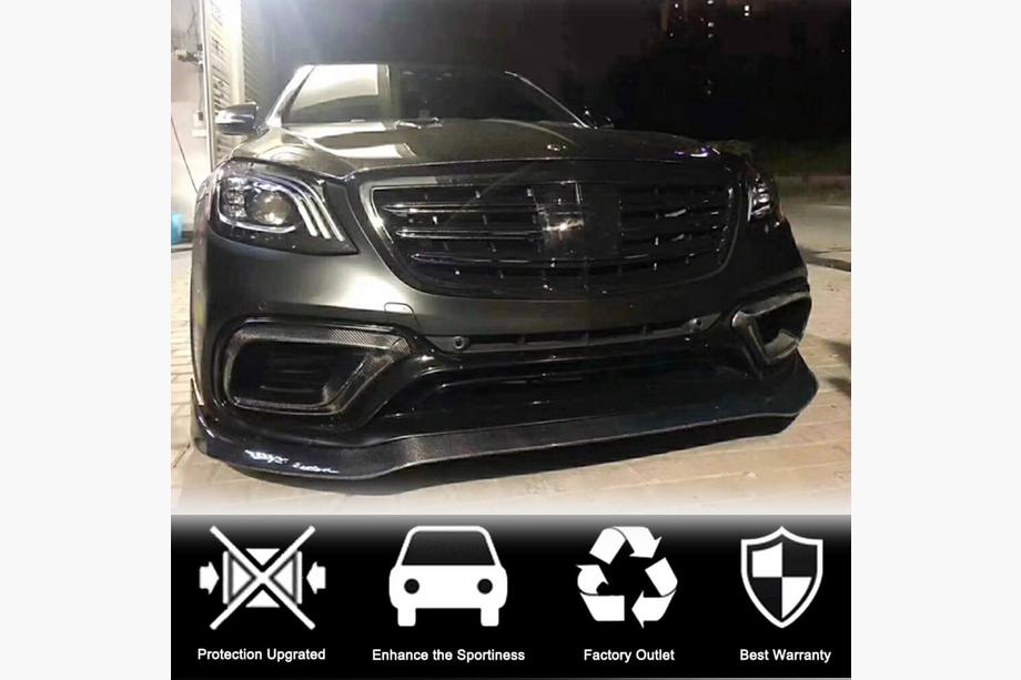 Mercedes S-Class W222 2013–2022 Carbon inzetstukken voorbumper (voor AMG 2018-2021) Foto 3