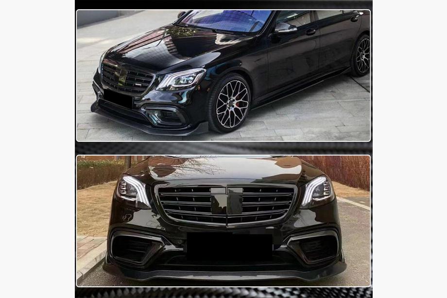 Mercedes S-Class W222 2013–2022 Carbon inzetstukken voorbumper (voor AMG 2018-2021) Foto 5