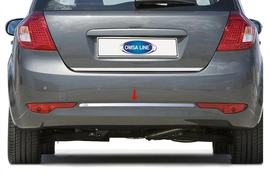 Kia Ceed 2007–2012 OmsaLine RVS afdekking achterbumperrand (2009-2012, HB) Image