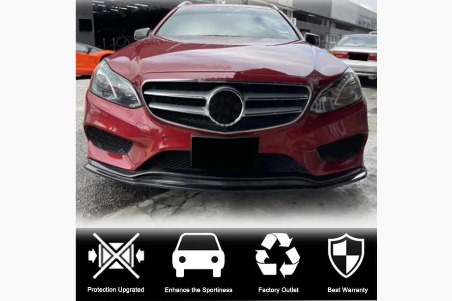 Mercedes E-klasse W212 2009–2016 Frontbumper lip spoiler add-on Lip V1 (voor AMG-Line 2013-2016, carbon) Foto 2