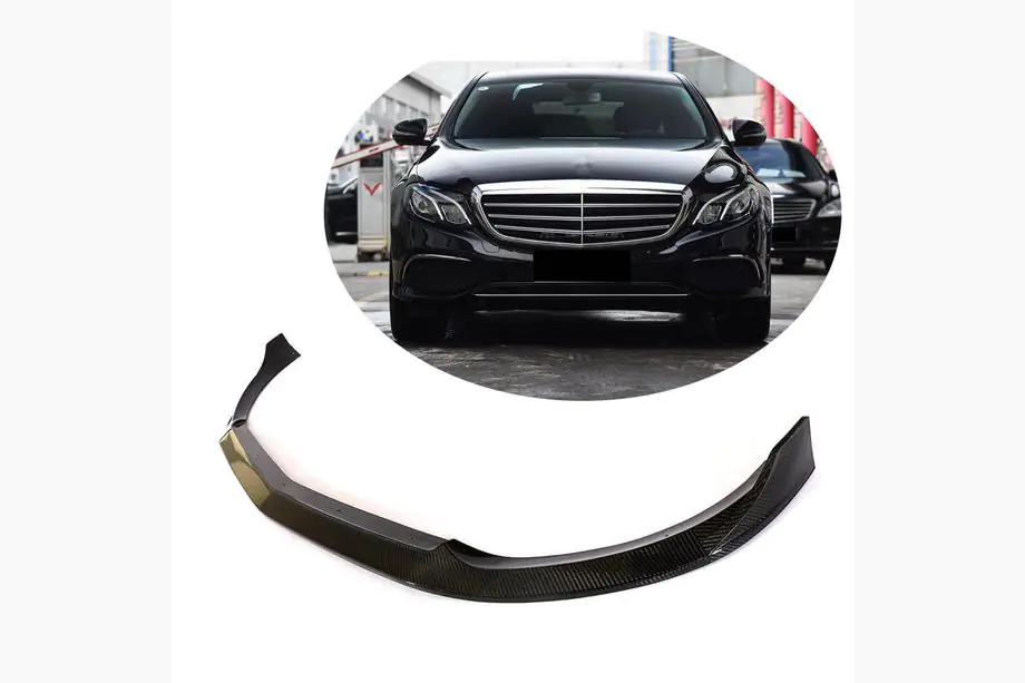 Mercedes E-class W213 2016–2023 Front bumper lip Lip (voor Base 2016-2019, carbon) Foto 1