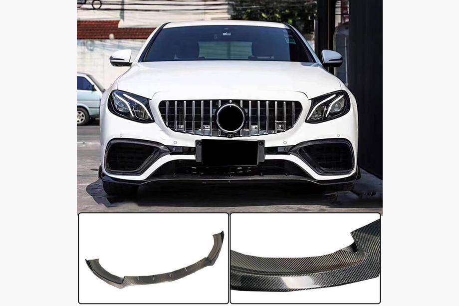 Mercedes E-class W213 2016–2023 Voorbumper lip Lip V1 (voor E63 AMG 2016-2019, carbon) Image