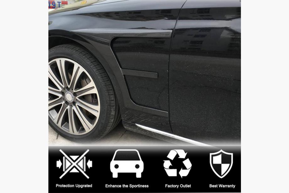 Mercedes E-class W213 2016–2023 Carbon spatbordcovers voor voorspatborden (AMG-Line/E43 AMG 2016-2019, Carbon) Foto 3
