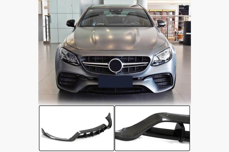 Mercedes E-class W213 2016–2023 Voorbumper lip Lip V2 (voor E63 AMG 2016-2019, carbon) Image