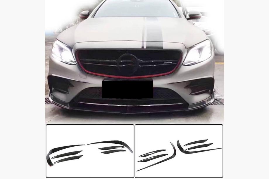 Mercedes E-class W213 2016–2023 Voorbumper afdeklijsten V1 (voor E43 AMG 2016-2019, carbon) Image