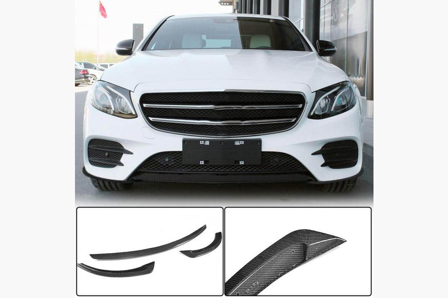 Mercedes E-class W213 2016–2023 Voorbumper lip Lip V2 (voor AMG-Line / E43 AMG 2016-2019, carbon) Image