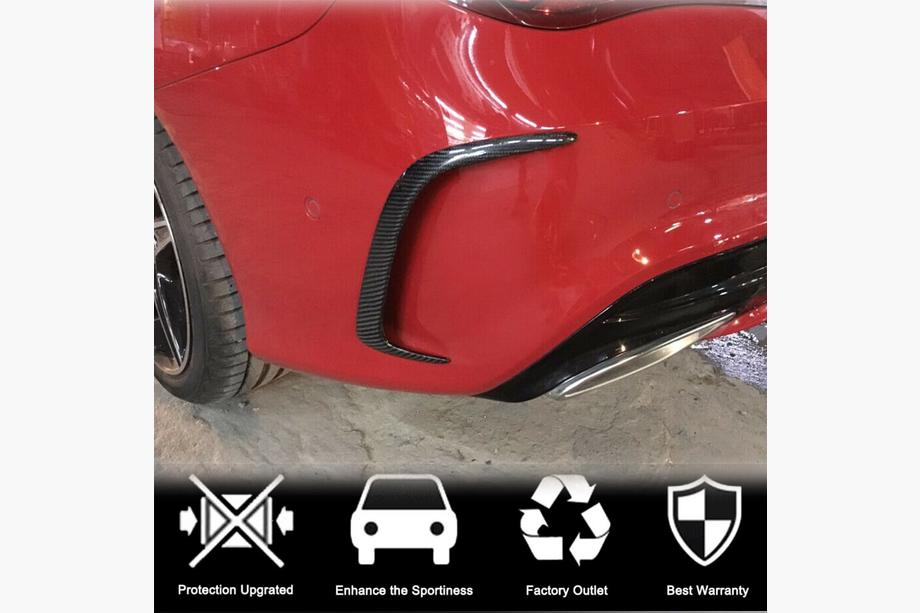 Mercedes CLA C117 2013–2019 Achterbumper afdeklijsten V1 (voor AMG-Line / CLA45 AMG SD, carbon) Foto 2