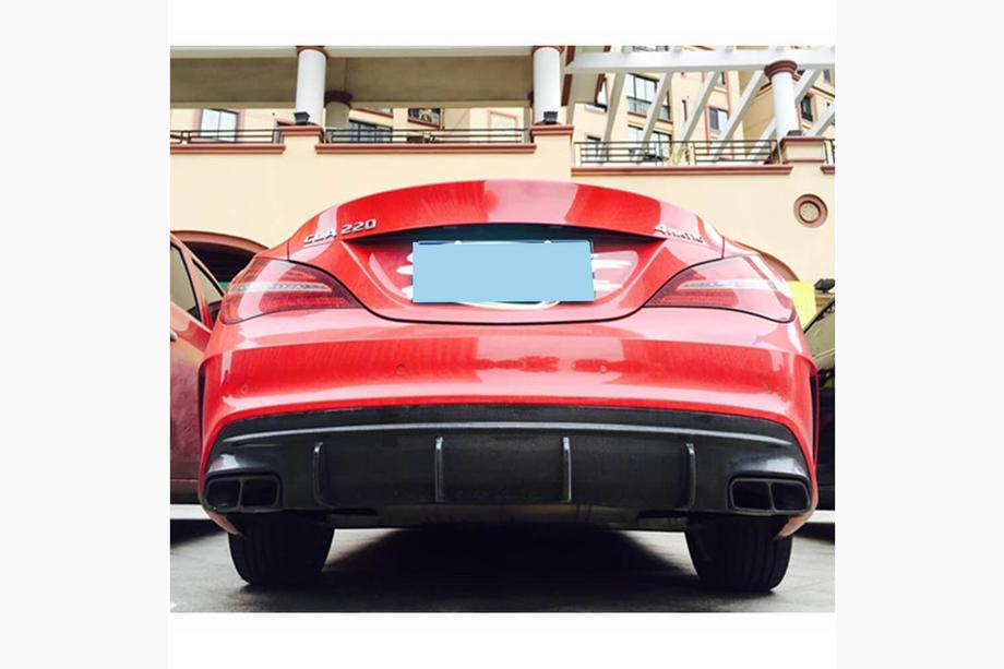 Mercedes CLA C117 2013–2019 Achterbumper diffuser V2 (voor AMG-Line / CLA45 AMG, carbon) Foto 2