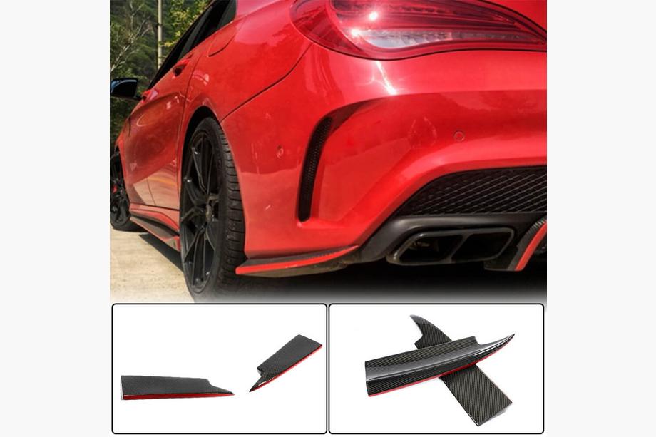 Mercedes CLA C117 2013–2019 Achterbumper inserts V2 (voor AMG-Line / CLA45 AMG SD, carbon) Image