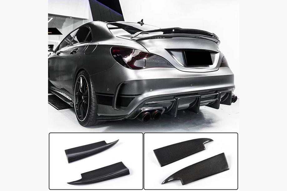 Mercedes CLA C117 2013–2019 Achterbumper sierlijsten V3 (voor AMG-Line / CLA45 AMG SD, carbon) Image