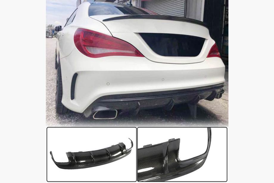 Mercedes CLA C117 2013–2019 Achterbumper diffuser (voor AMG-Line / CLA45 AMG 2017-2019, carbon) Image