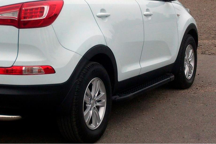 Kia Sportage 2010–2015 Allmond Black side steps (set van 2, aluminium) Image