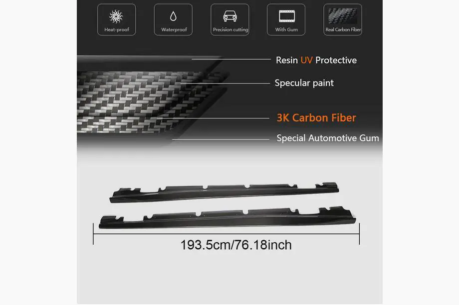 Mercedes CLA C117 2013–2019 Sideskirts V2 (voor HB, carbon) Foto 6