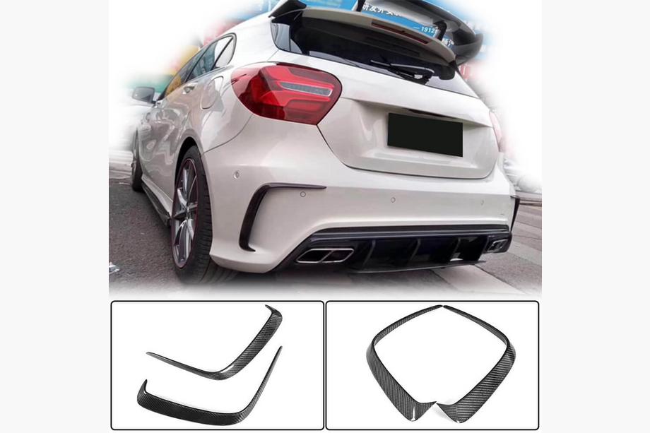Mercedes A-Klasse W176 2012–2018 Achterbumperlijsten (voor AMG-Line HB, carbon) Image