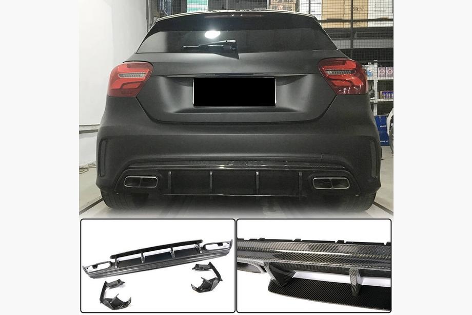 Mercedes A-Klasse W176 2012–2018 Achterbumper diffuser V1 (voor AMG-Line / A45 AMG HB) Image