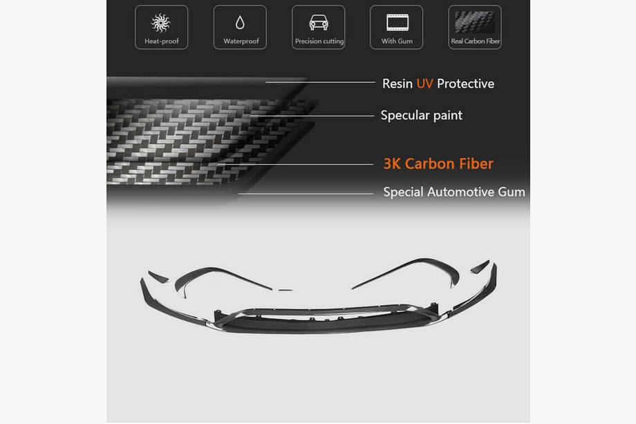 Mercedes A-Klasse W176 2012–2018 Carbon frontbumper lip (voor AMG-Line / A45 AMG HB 2016-2018, carbon) Foto 5