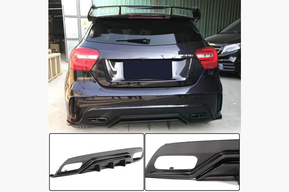 Mercedes A-Klasse W176 2012–2018 Achterbumperdiffuser V2 (voor AMG-Line / A45 AMG HB) Image