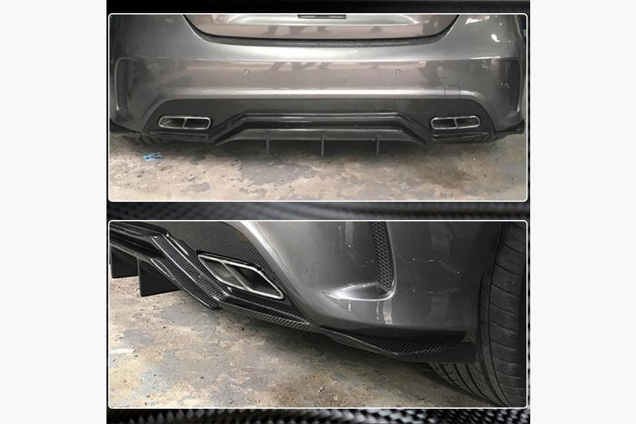 Mercedes A-Klasse W176 2012–2018 Achterbumper flaps Flap (voor AMG-Line / A45 AMG HB, carbon) Foto 4