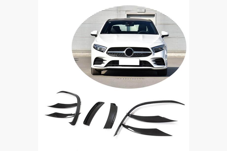 Mercedes A-Klasse W177 2018– Voorbumper sierlijsten (voor AMG-Line SD 2018-2021, carbon) Image